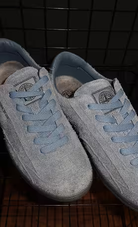 Stone Island sneakers in light grey suede